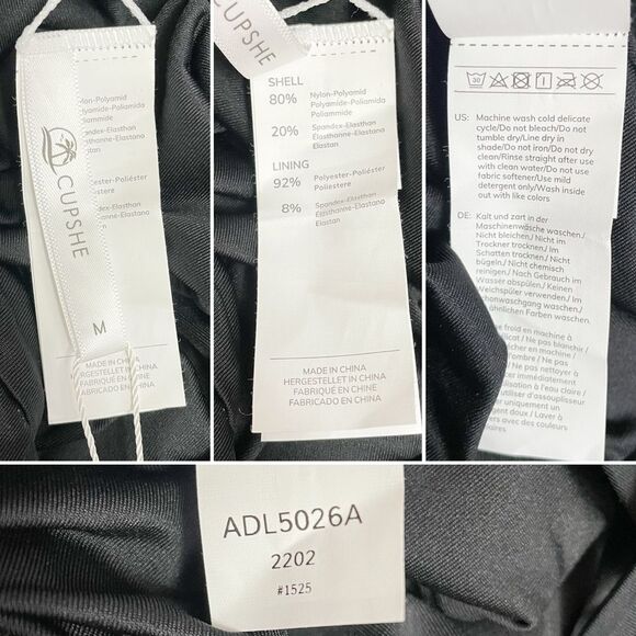 NWT Cupshe Black High Neck Keyhole One Piece Swimsuit Size Medium Tummy Control - Picture 12 of 14